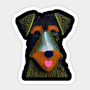 Airedale Terrier 3D effect paper quill Sticker